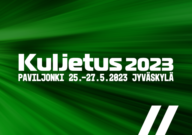 Kuljetus 2023 tapahtuma Jyväskylän Paviljongissa 25.-27.5.2023